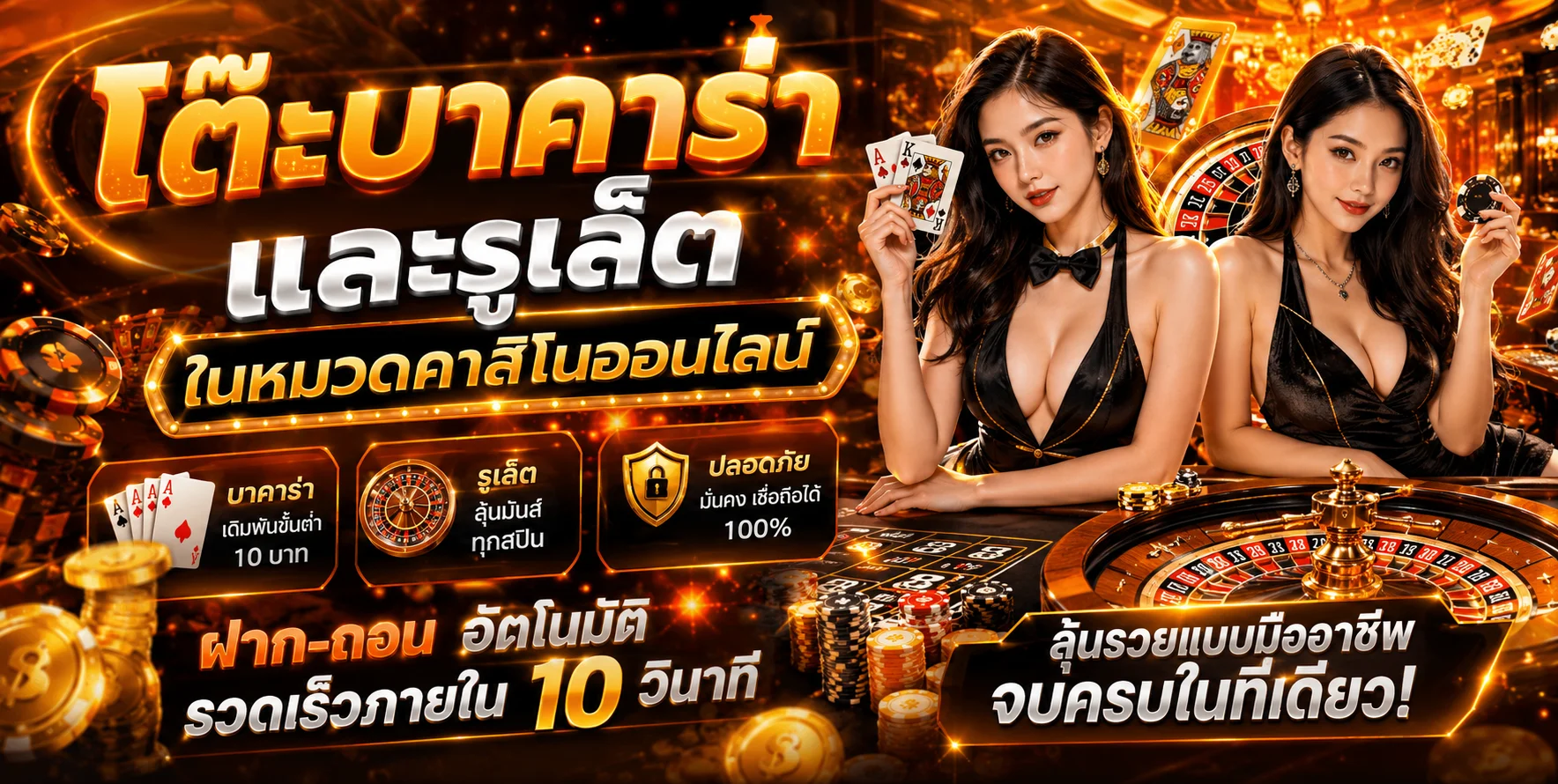 โต๊ะบาคาร่าและรูเล็ตในหมวดคาสิโนออนไลน์ RCA669TH
